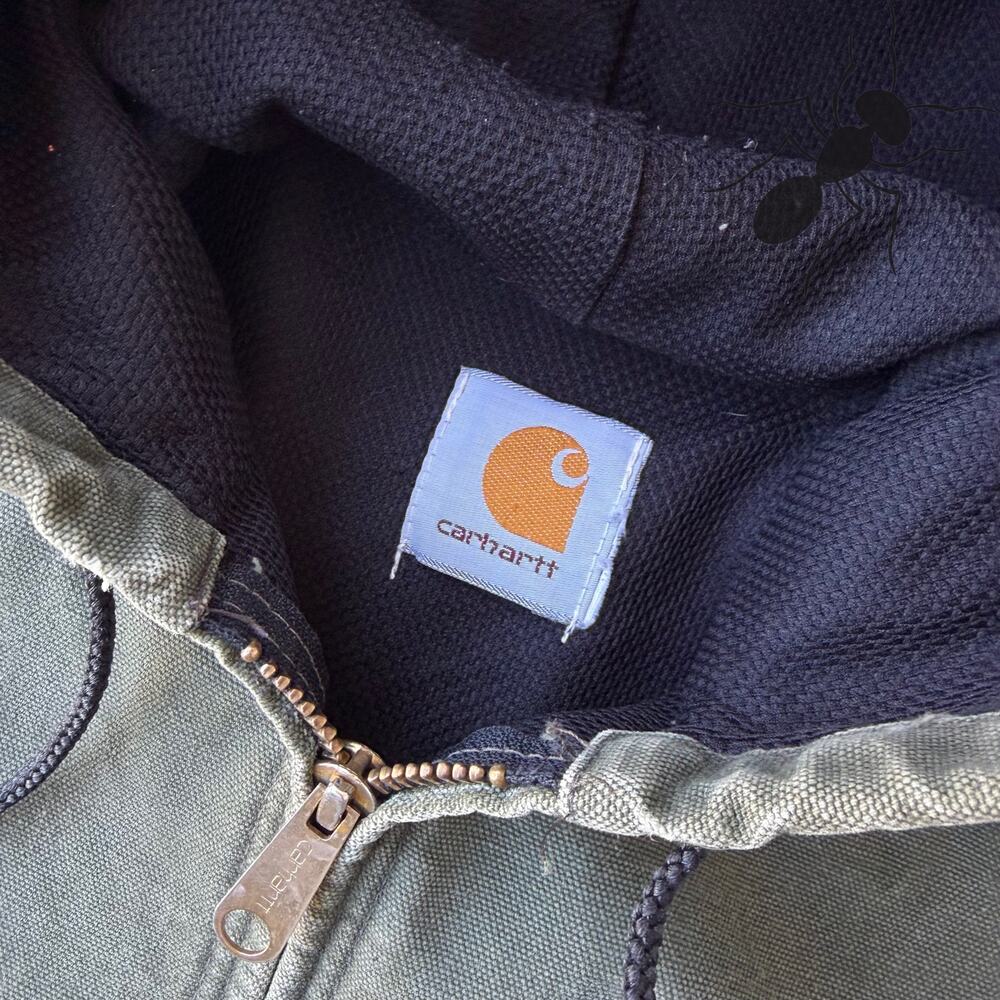 Vintage Carhartt green hooded active work wear jacket - Picture 5 of 8